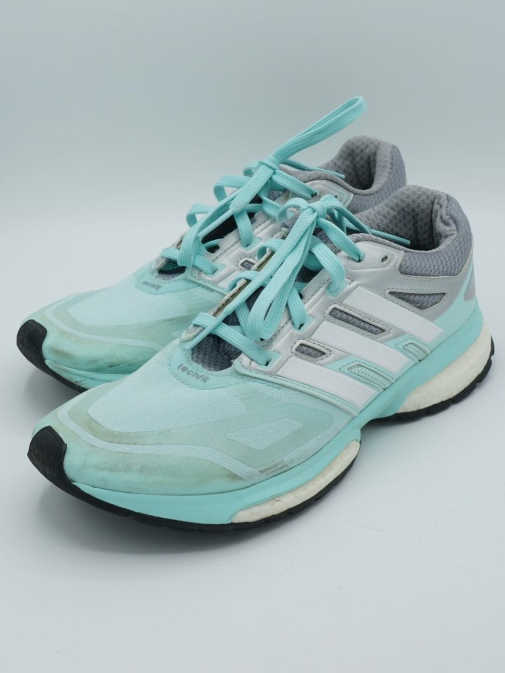 Adidas Response Boost Techfit Mint Green Running Shoes Women's Size 8